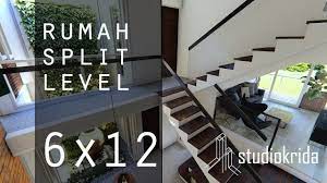 Desain Rumah Split Level Di 6x12 M Split Level Home Designs Small House Design Floor Plan House Layout Plans