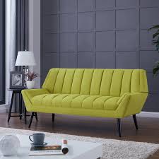 Ashcroft mid century modern clodine yellow velvet fabric sofa. Carson Carrington Mariager Mid Century Modern Green Velvet Sofa On Sale Overstock 23122702
