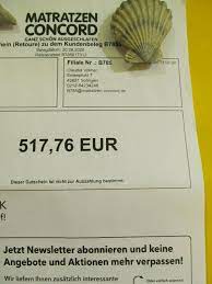 Matratzen concord filialen in solingen (klingenstadt). Gutschein Matratzen Concord In Nordrhein Westfalen Solingen Ebay Kleinanzeigen