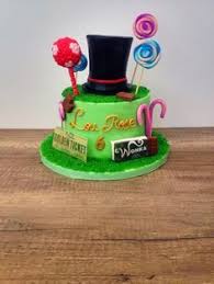 Charlie And The Chocolate Factory Cake With Oompa Loompas And Golden Birthday Cakes Cake Chocolate Factory