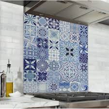 Décourez la sélection la plus complète ! Fond De Hotte Carreaux De Ciment Bleus Credence Cuisine Deco