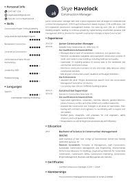 Construction Manager Resume Example Template Initials Resume Examples Job Resume Examples Manager Resume