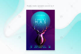 Trendy Christmas Poster Layered Psd In Design Elements On Yellow Images Creative Store