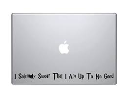 I Solemnly Swear That I Am Up To No Good Sticker I Solemnly Swear That I Am Up To No Good Mischief Managed Apple Macbook Pro Vinyl Decal Stickers H Macbook Vinyl Decals Mischief Managed Vinyl Decal Stickers