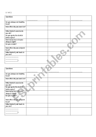 Privacy policy · terms of use · mobile terms of service · confidentiality notice. Health Questionnaire Group Mingle Esl Worksheet By Hcmorris