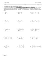 You can download free practice worksheets in printable pdf format for class 11 limits and derivatives from studiestoday.com. Ws 04 1b Basic Derivative Practice Calculus Maximus Ws 4 1b Deriv Practice Name Date Period Worksheet 4 1bbasic Differentiation Practice Evaluate The Course Hero