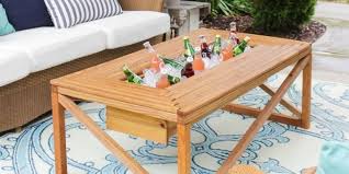 I recently finished a garden table for potting my plants and this build was very similar. Diy Outdoor Coffee Table How To Make An Outdoor Coffee Table With Beverage Cooler