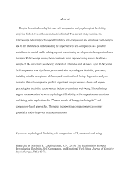 Pdf The Relationships Between Psychological Flexibility Self Compassion And Emotional Well Being