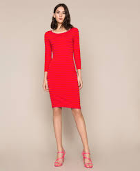Devenez membre pour la livraison gratuite et illimitée. Robe Fourreau Dos Nu A Rayures Femme Rouge Twinset Milano