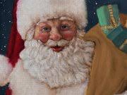 Jolly Saint Nick With Starry Night Painting by Walt Johnson