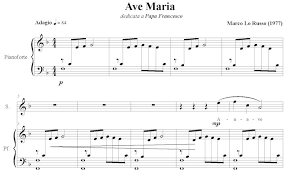 Людской гонимые враждою, мы здесь приют себе нашли. Ave Maria Sheet Music Soprano And Piano Marco Lo Russo Rouge Italian S Accordionist Composer