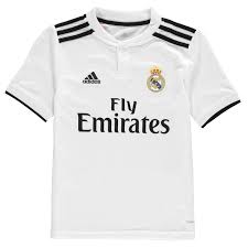 Details About Adidas Real Madrid Home Jersey 2018 2019 Juniors White Black Football Soccer Top