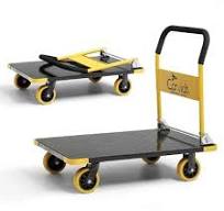 Corvids 600kg Mild Steel Black Portable Folding Hand Platform Trolley with  360 deg Rotating Wheels, CPT-MS600HD