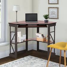 This is a great design for all the new small spaces out there today. Dark Cherry Wood Corner Desk Wayfair
