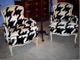 Black White Bergere Chair Houndstooth Louis Style Chair