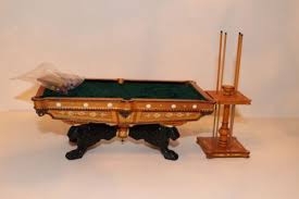 Bespaq Pool Table Dollhouse Miniature 1 12 Carved Leg Cue Holder Balls Billiards Pool Table Dollhouse Miniatures Doll House