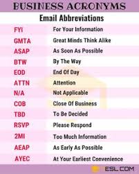 250 Common Business Acronyms Abbreviations And Slang Terms 7 E S L Learn English Words English Vocabulary Exercises English Vocabulary