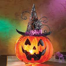 Jack o lantern, apothecary jar, pumpkin jar, witch bottle, halloween decor obscurahortus 5 out of 5 stars (1,469) $ 35.00. Glass Jack O Lantern In Witches Hat Accent Lamp Collections Etc