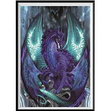 Wings, horns, tattoos & more; Diy 5d Diamond Painting Dartphew Magical Purple Dragon Angel Wings Of Green Light Crafts Sewing Cross Stitch Wall Stickers For Home Living Room Decoration Dragon Size 30x40cm Wantitall