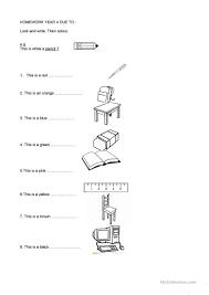 School Objects Colours English Esl Worksheets Teaching Jobs Worksheets School