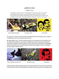 Aquino led the filipino opposition party during the reign of aquino's death transformed the philippine opposition from a small isolated movement to a massive. Death Of A Hero Corazon Aquino Philippines