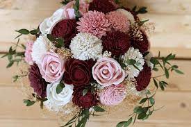 Maybe you would like to learn more about one of these? Marsala Burgundy Dusty Rose Sola Wood Flower Bouquet Solaflowerstore