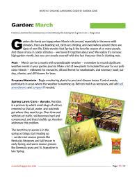 Learn what to do when you receive your plants, how to prepare your soil, plant, and care for your. Monthly Organic Garden Guide March10 Kellogg Garden Organics