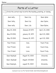 Friendly Letter Worksheets From The Teacher S Guide Letter Writing Activities Friendly Letter Writing Teaching Writing