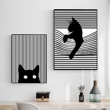 Create a living room design that suits your lifestyle and tastes perfectly with fresh decorating ideas. Nordic Black White Cat Canvas Poster Abstract Line Wall Art Painting Posters And Prints Wall Pictures For Living Room Decor Best Offer 5dd5f Goteborgsaventyrscenter