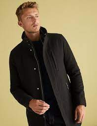 Wool Double Collar Overcoat M S Collection M S