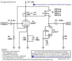 Np 100v12 12au7 Ecc82 Irf510 Headphone Amplifier Schematic Headphone Amp Headphone Amplifiers Headphone