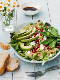 Power Salat Green Spirit Mit Edamame Zuckerschoten Avocado Quinoa Und Granatapfel Edamame Zuckerschoten Und Power Salat