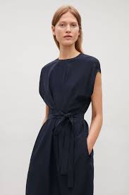 Cos Image 2 Of Silk Dress With Wrap Tie In Navy Fashion Beautiful Outfits Style