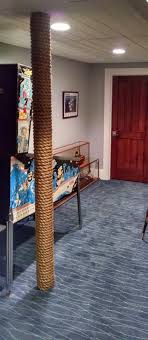 Take some of the work out of remodeling your basement by covering your existing 3 in. Nautical Pole Wraps Contemporary Basement Cleveland By Great Lakes Rigging Houzz