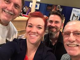 Melissa Irwin and Husband Gavin (back) my cousin Richard (left) @ the  Somerset Folk Harp Festival. They are my new friends!