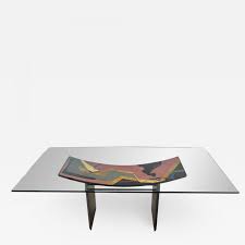 Shop coffee tables at vcf®. Pietro Costantini Dining Table By Pietro Costantini Black Lacquer Geometric Inlay W Glass Top