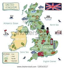 Iraq remained a british mandate for the next. Cartoon Vector Doodle Map Of England For Kids Royalty Free Stock Vector 302848406 Avopix Com