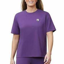 Fila para mujer Jersey De Cuello Redondo Manga Corta Camiseta (Gótico Uva,  X-Grande) | eBay