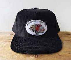 Inland Kenworth Parker Pacific Houston B C Vintage 80s Corduroy Snapback Hat Truck Dealer Baseball Cap Trucking Designer Award De Bru Sales Black Corduroy Snapback Hats Kenworth
