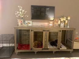 A Little Before And After Action Side By Side Wooden Dog Crate Dog Crate Furniture Crate Furniture