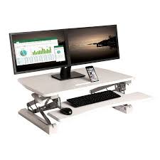 Browse traditional monitor risers, adjustable desk converters for sit/stand. Airlift Black 35 4 Height Adjustable Standing Desk Converter Workstation With Dual Monitor Riser And Keyboard Tray Walmart Com Adjustable Desktop Adjustable Standing Desk Converter Adjustable Height Standing Desk