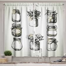 Ambesonne Retro Kitchen Curtains
