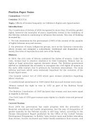 The position paper is the climax of the preparation process for any model united nations conference, and represents the summarized, researched, and representative. Bolivia Position Paper For Imun Docsity