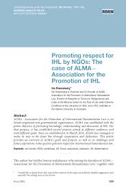 Promoting respect for IHL by NGOs: The case of ALMA