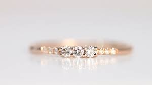 Three Diamond Equilibrium Diamond Wedding Bands Small Engagement Rings Etsy Jewelry Rings