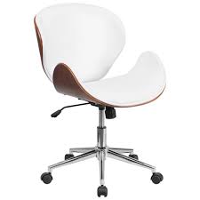 Knox Modern White Walnut Office Chair White Leather Office Chair White Office Chair Leather Office Chair