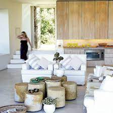 South African Beach House Tour Ideal Home Contemporary Beach House Beach House Living Room Open Plan Living Room