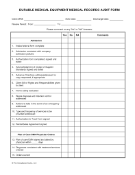 nursing home chart audit form template