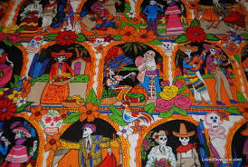 These are wonderful, complimentary cotton prints, perfect for all sorts of projects, from decor to apparel to quilts and crafts! A247 Posada Dia De Los Muertos Day Of The Dead Mexico Vida De Los Muertos Day Of The Dead Cotton Fabric Quilt Fabric