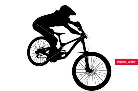 Athlete Mtb Downhill Bike Black Silhouette Downhill Bike Downhill Mtb Bike